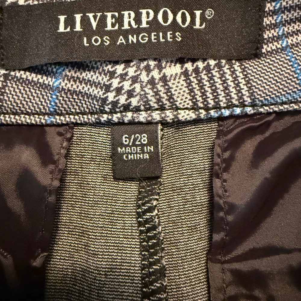Liverpool Black and Blue Straight Leg Pants